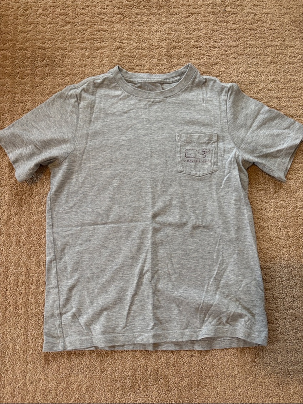 EUC Vineyard Vines Gray Crewneck Pocket Tee - Boys size S 8-10